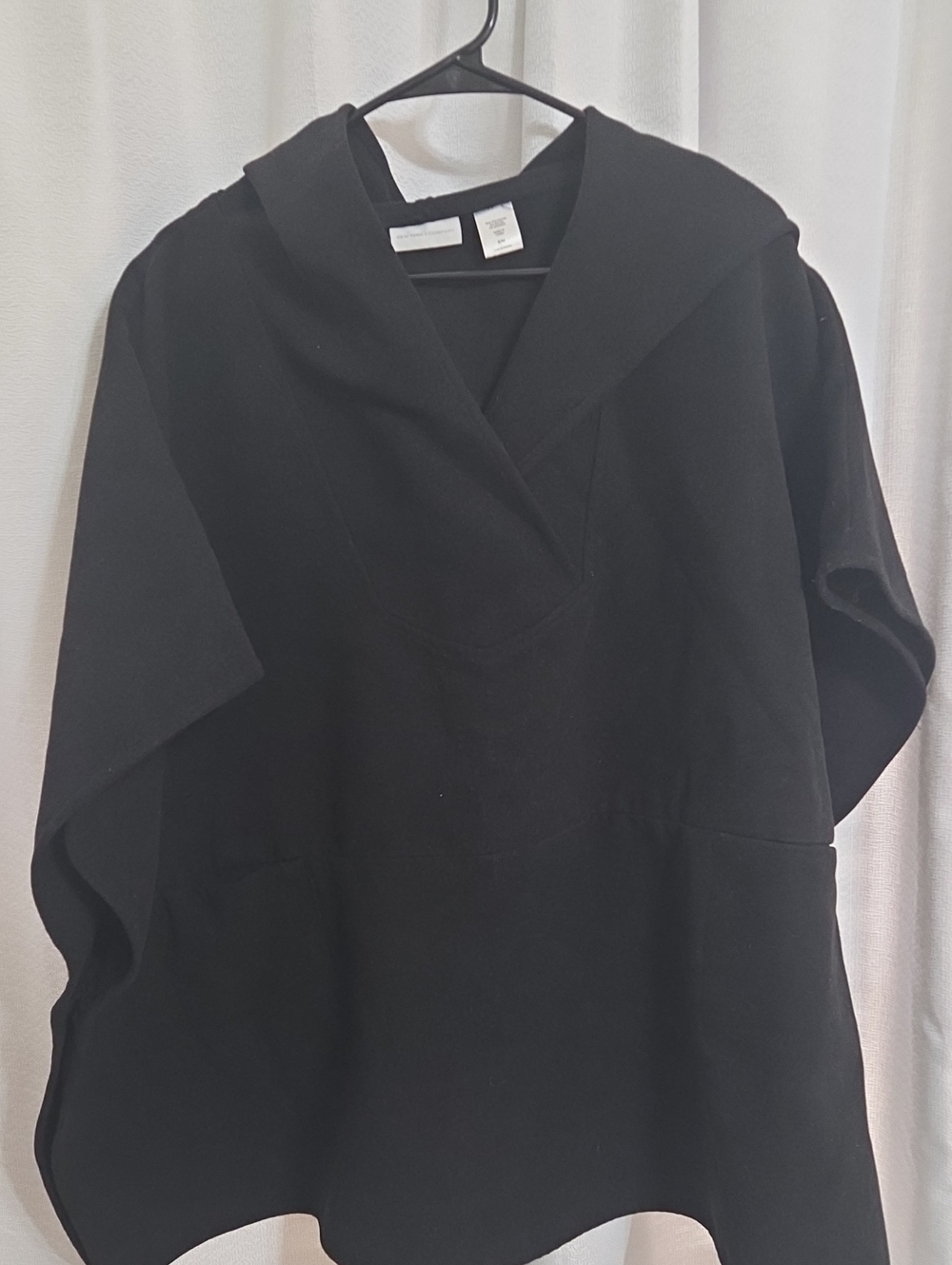New York & Company Black Hooded Poncho Coat